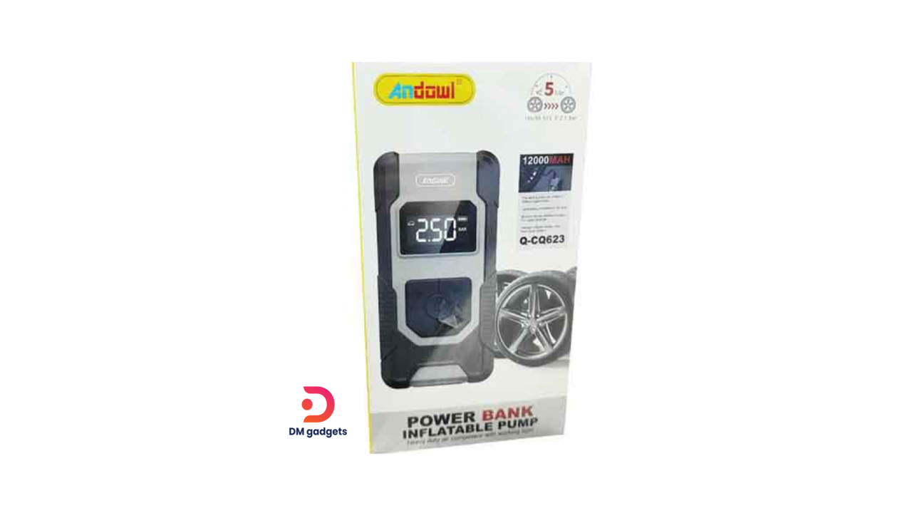 Portable Air Pump 12000mAh & Power Bank- Inflatable Pump-Black