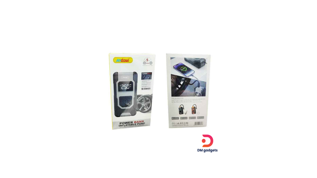 Portable Air Pump 12000mAh & Power Bank- Inflatable Pump-Black