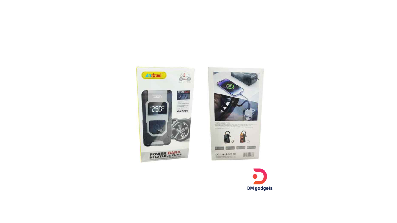 Portable Air Pump 12000mAh & Power Bank- Inflatable Pump-Black